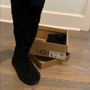 Ugg twisted cable high sweater boot